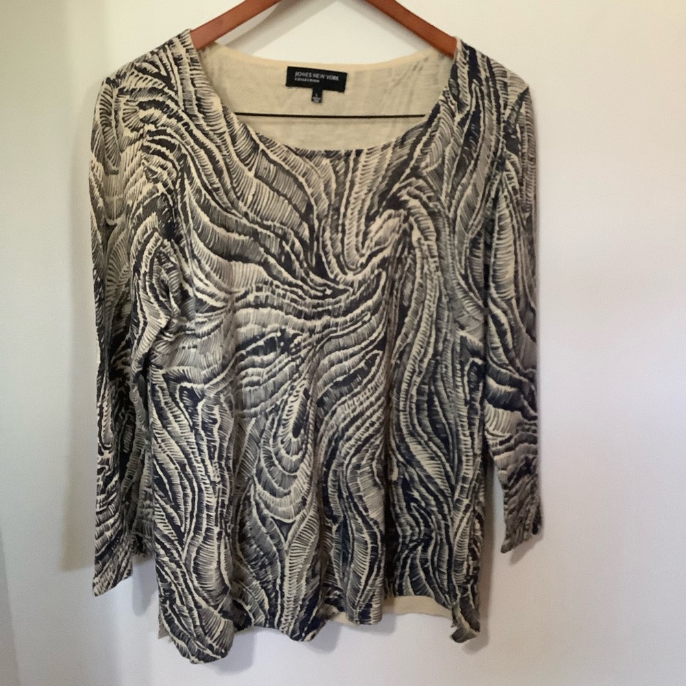 JONES NEW YORK:  Navy & Cream Women's Top